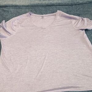 Athletic Works Lavender Short Sleeve V-Neck Tee